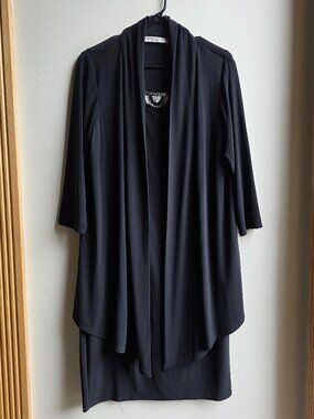 Evan Picone Beaded Black 2-Piece Dress Size 16